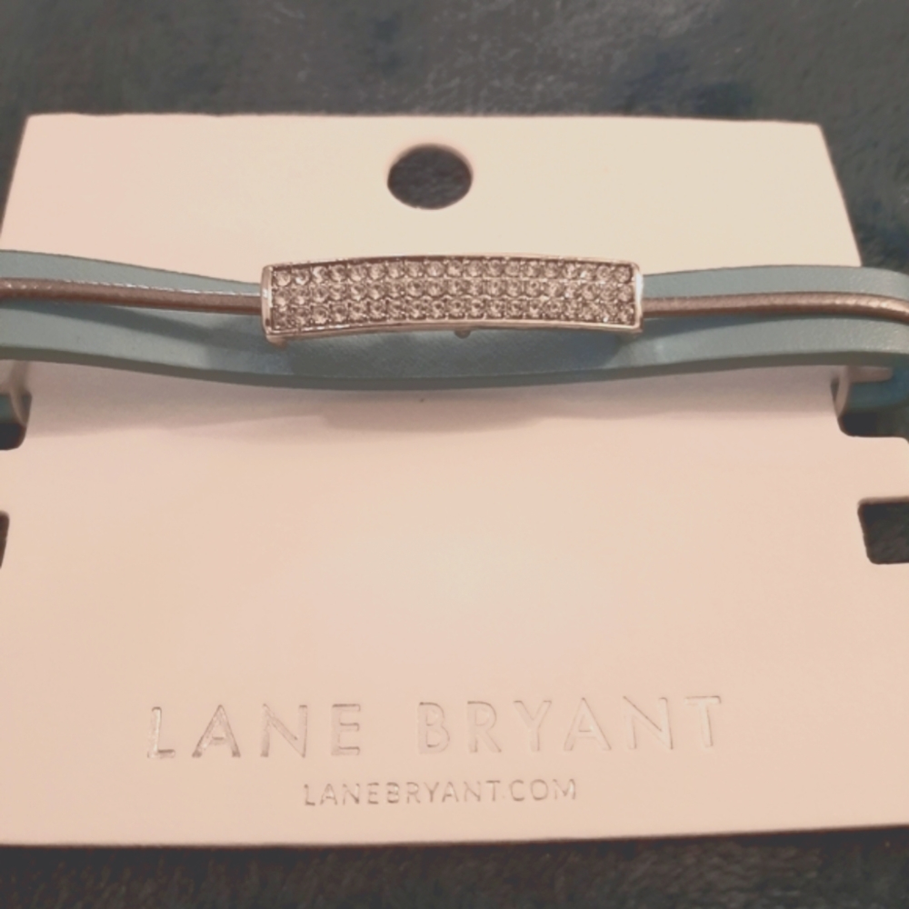 Lane Bryant Faux Leather Pave Bracelet with FREE Earrings